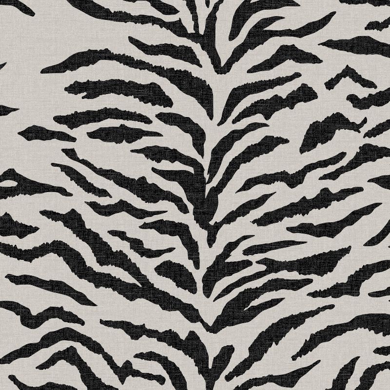 18&#34;x18&#34; Polyester Linen Zebra Square Throw Pillow Black - Skyline Furniture, 5 of 6