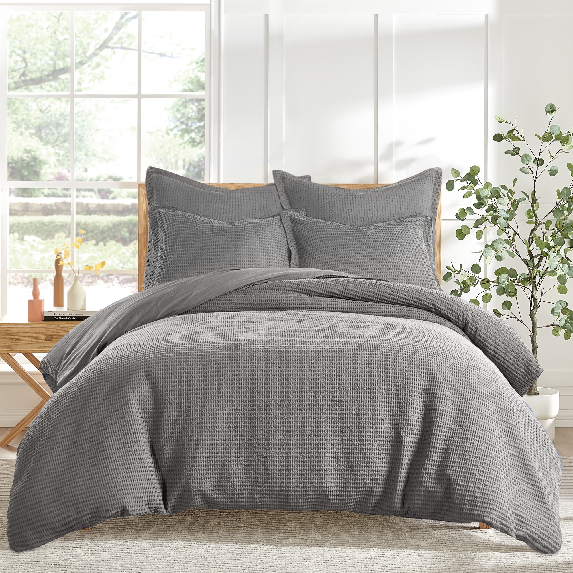 Cloud Waffle Grey Full/Queen Comforter Set - Levtex Home