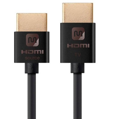 Monoprice HDMI High Speed Active Cable - 10 Feet - Black, 4K@60Hz, HDR, 18Gbps, 36AWG, YUV 4:4:4 - Ultra Slim Active Series