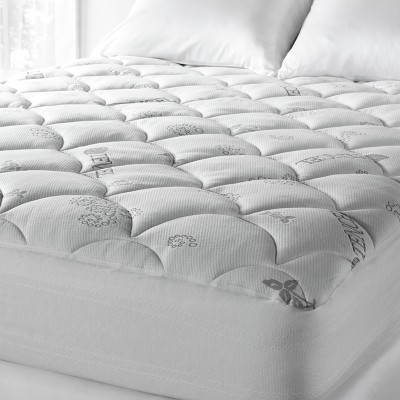 Twin XL White Down Alternative Mattress Pad with TENCEL Blend