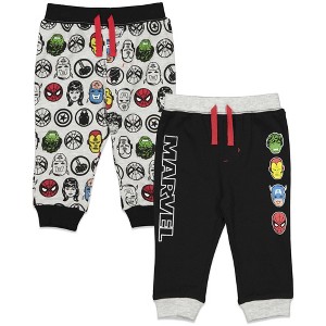 Marvel Avengers Hulk Black Panther Captain America 2 Pack Pants Toddler - 1 of 4