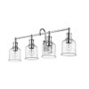 Bryant 4-Light Matte Black Vanity Light - Nautical Charm for Bath Spaces, Dimmable, Steel Frame - 3 of 4