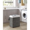 SONGMICS Laundry Hamper Bamboo Laundry Basket with Lid and Handles Wicker hamper - image 2 of 4