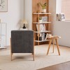Racxily Mid-Century Modern Accent Chair - Upholstered Reading Chair with Pillow, Sturdy Rubberwood, Ergonomic Comfort for Living Room/Bedroom - 2 of 4