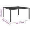 vidaXL Patio Table Anthracite 51.2 in.x51.2 in.x28.3 in. Steel and Glass - 4 of 4