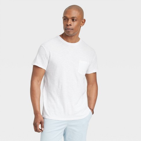 Men\'s Standard Fit Short Sleeve Crewneck T-shirt - Goodfellow & Co™ White L  : Target