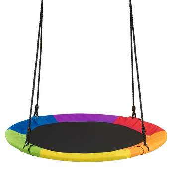Costway 40'' Flying Saucer Tree Swing  900D Round Swing w/ Multi-ply Rope Colorful