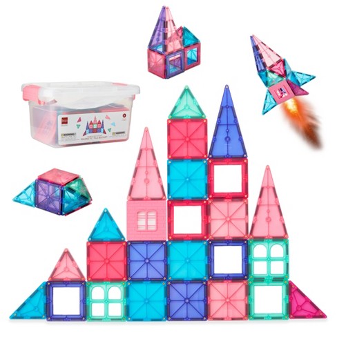 Best Choice Products 110-Piece Kids Magnetic Tiles Set, Educational  Building STEM Toy w/ Case - Multicolor 