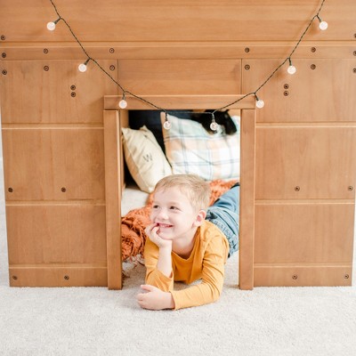 Pine Twin Loft Bed with Bookcases and Ladder