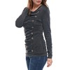 Allegra K Women's Cowl Neck Long Sleeves Buttons Decor Solid Ruched Top - 4 of 4