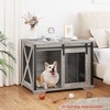 Dog Crate Furniture w/ Sliding Barn Door,37''Dog Cage Furniture,Wooden Dog Kennel End Table w/ Detachable Divider Indoor Puppy Kennel - 3 of 4