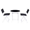 Costway 3 PCS Folding Bistro Table Chairs Set Garden Backyard Patio Furniture Black - 2 of 4
