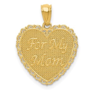 Black Bow Jewelry 14k Yellow Gold For My Mom Pendant, 18mm - 1 of 4