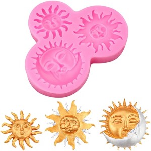 JDICTION Sun Moon Face Silicone Mold, Fondant Chocolate Candy Mold for Cake Decorating, DIY Baking Sugar Craft, Resin Clay Crafts - 1 of 4