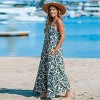 Women's Green Tropics Sleeveless Flowing Maxi Dress -Cupshe - 2 of 4