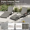 SKRAN Long 80'' Outdoor Patio Wicker Rattan Chaise Lounge Set of 2 with Adjustable Backrest, with Pull-Out Side Table,for Pool,Beach Sunbathing - 2 of 4