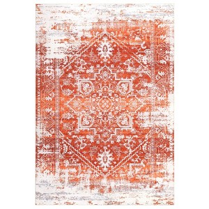 Vintage Floral Medallion Living Room Rugs, Soft Washable Non Slip Large Carpet for Bedroom Dining Room Office - 1 of 4