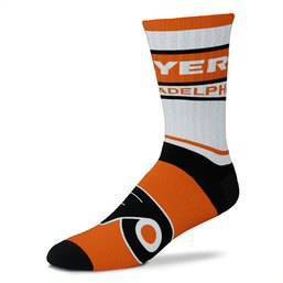 NHL Philadelphia Flyers Men's Bar Stripe Crew Socks - L