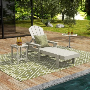WestinTrends Malibu 2 Piece Adirondack Poly Reclining Chaise Lounge With Arms & Wheels - 1 of 4