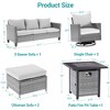 Sonkuki 6-Piece Patio Sofa with Square Fire Pit Table and Swivel Rocking Chairs, Conversation Couch with Cushion - 3 of 4