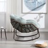 Lyngins Modern Indoor&Outdoor Leisure Rattan Rocking Chair with Padded Cushion,Comfy Accent Chair for Living Room,Garden - 4 of 4