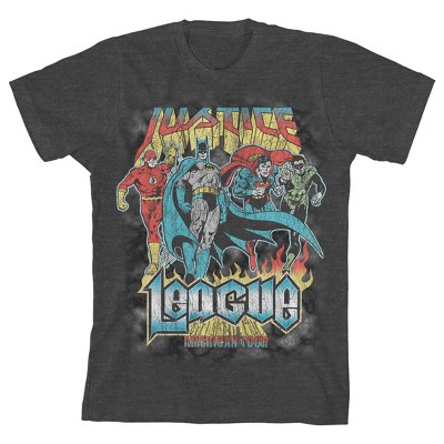 Justice League American Tour Boy's Charcoal Heather T-shirt