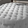 HOMCOM Button Tufted Ottoman Foot Stool with Velvet-feel Upholstery, Gray - 4 of 4