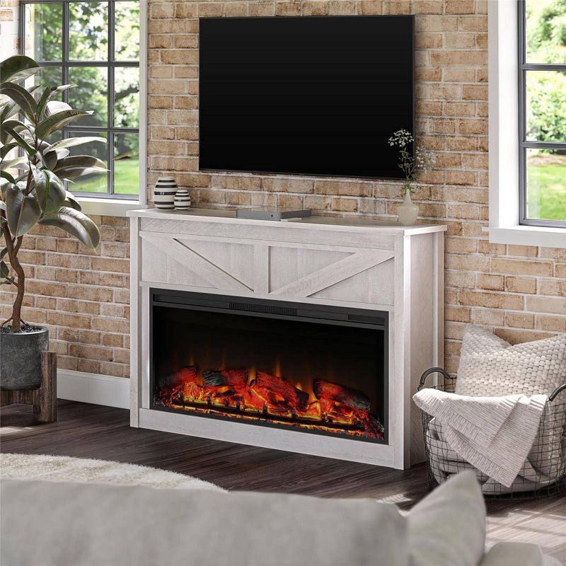 Brookside Wide Modern Farmhouse Mantel with Electric Fireplace - Room & Joy, 1 of 10