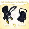Baby Doll Car Seat Stroller Combo - Convertible 2 in 1 Doll Stroller and Car Seat for Kids with Adjustable Handle for Girls - 3 of 4