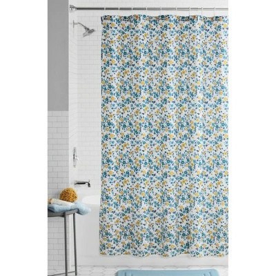 LunaLulinlk Floral Fabric Shower Curtain, 72" x 72"