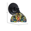 Toltec Lighting Any 1 - Light Sconce in  Matte Black with 7" Kaleidoscope Art Glass Shade - 2 of 2