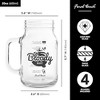 Final Touch Bloody Mary Mason Jar Glassware - Set of 4 Glass Tumblers with Handles - Thick Lead-Free Mug Drinkware Featuring Printed Cocktail Recipe - 2 of 4