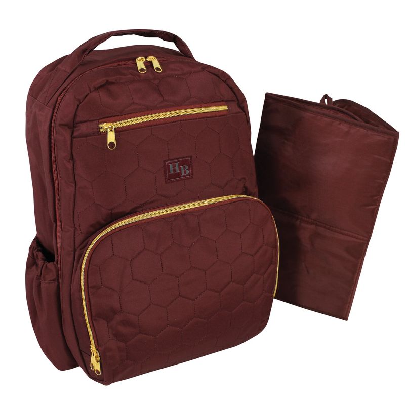 Hudson Baby Premium Diaper Bag Backpack and Changing Pad, Burgundy, One Size, 1 of 6