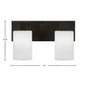 Toltec Lighting Apollo 2 - Light Vanity in  Dark Granite with 4" White Muslin Shade - 2 of 2