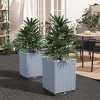 vidaXL Planter Set of 2 Light Grey Polypropylene Medium - 2 of 4