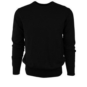 Solid Crew Neck Cotton Sweater for Men from Size S to 4XL - 1 of 3