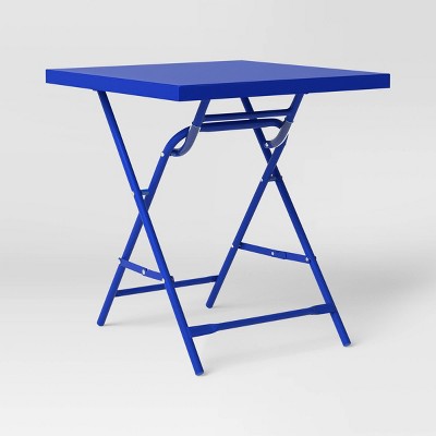 Metal Slat Folding Table Blue - Room Essentials™