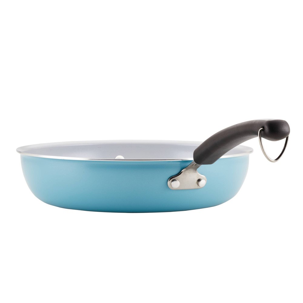 Farberware Eco Advantage 12.5 Nonstick Ceramic Deep Frying Pan with Helper Handle Aqua