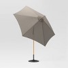 9' Round Outdoor Patio Market Umbrella with Faux Wood Pole - Threshold™ - 3 of 4