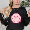 Simply Sage Market S.W.Smiley Pink Checker Smiley Face Sweatshirt - 2 of 4