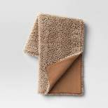 Tipped Long Faux Fur Throw Blanket Brown - Threshold™