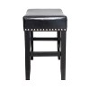 GDFStudio Ogden Bonded Leather and Rubberwood 26 Inch Backless Counter Stool (Set of 2) - 4 of 4