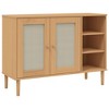 vidaXL Sideboard SENJA Rattan Look Brown 44.1 in.x15.7 in.x31.5 in. Solid Wood Pine - 2 of 4