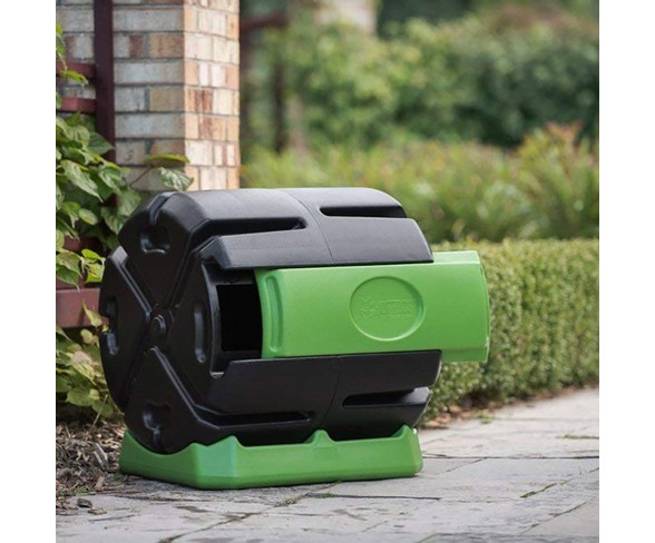 Hot Frog 37 Gallon Chamber Quick Curing Rolling Compost Tumbler Bin For Soil