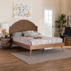 Baxton Studio King Ridgely Wood and Rattan Platform Bed Walnut Brown - 2 of 4