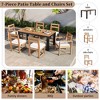 7pcs Patio Dining Table Set, Outdoor Conversation Set, Wood Dining Table and Chairs Set with Umbrella Hole for Garden, Backyard -ModernLuxe - 4 of 4