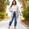 Anna-Kaci Women's Plus Size Lace Cardigan Short Sleeve Open Front Floral Crochet Long Duster - 2 of 4