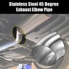 Unique Bargains Stainless Steel 45 Degree Exhaust Elbow Pipe Silver Tone 4 Pcs - 2 of 4