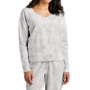 Mafoose Women's Long Sleeve Soft Beach Wash Cloud Tie-Dye Pattern V-Neck Sweatshirt - 1 of 4