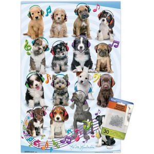 Trends International Keith Kimberlin - Puppies - Headphones Unframed Wall Poster Prints - 1 of 4